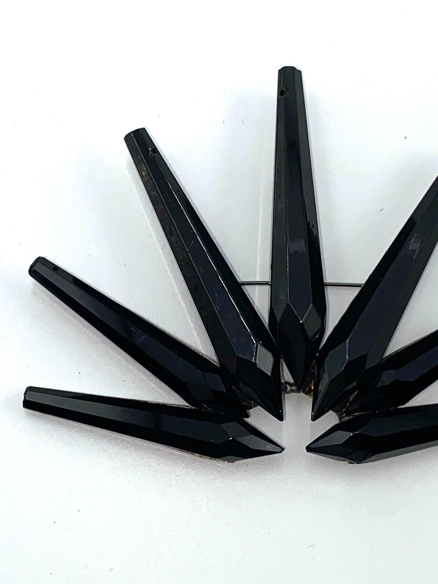 Giorgio Armani Black Glass Chandelier Prism Brooch, 1990s In Good Condition In New York, NY
