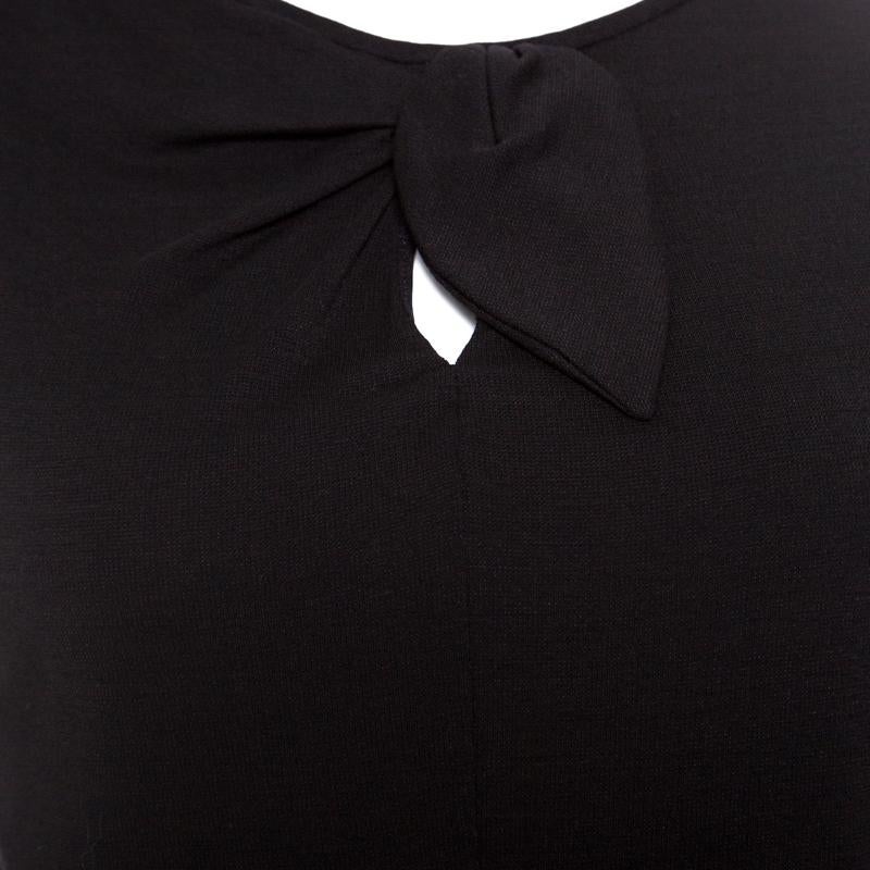 Women's Giorgio Armani Black Knit Faux Knot Detail Long Sleeve T-Shirt S