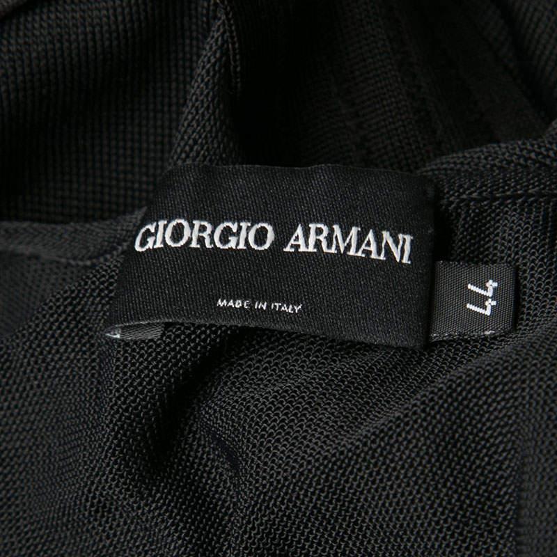Women's Giorgio Armani Black Knit Twist Front Top M For Sale