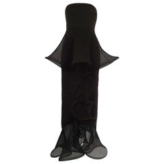 Giorgio Armani Black Label Silk Evening Dress, 1980s