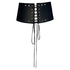 Giorgio Armani Black Lace Up Corset Cummerbund Belt