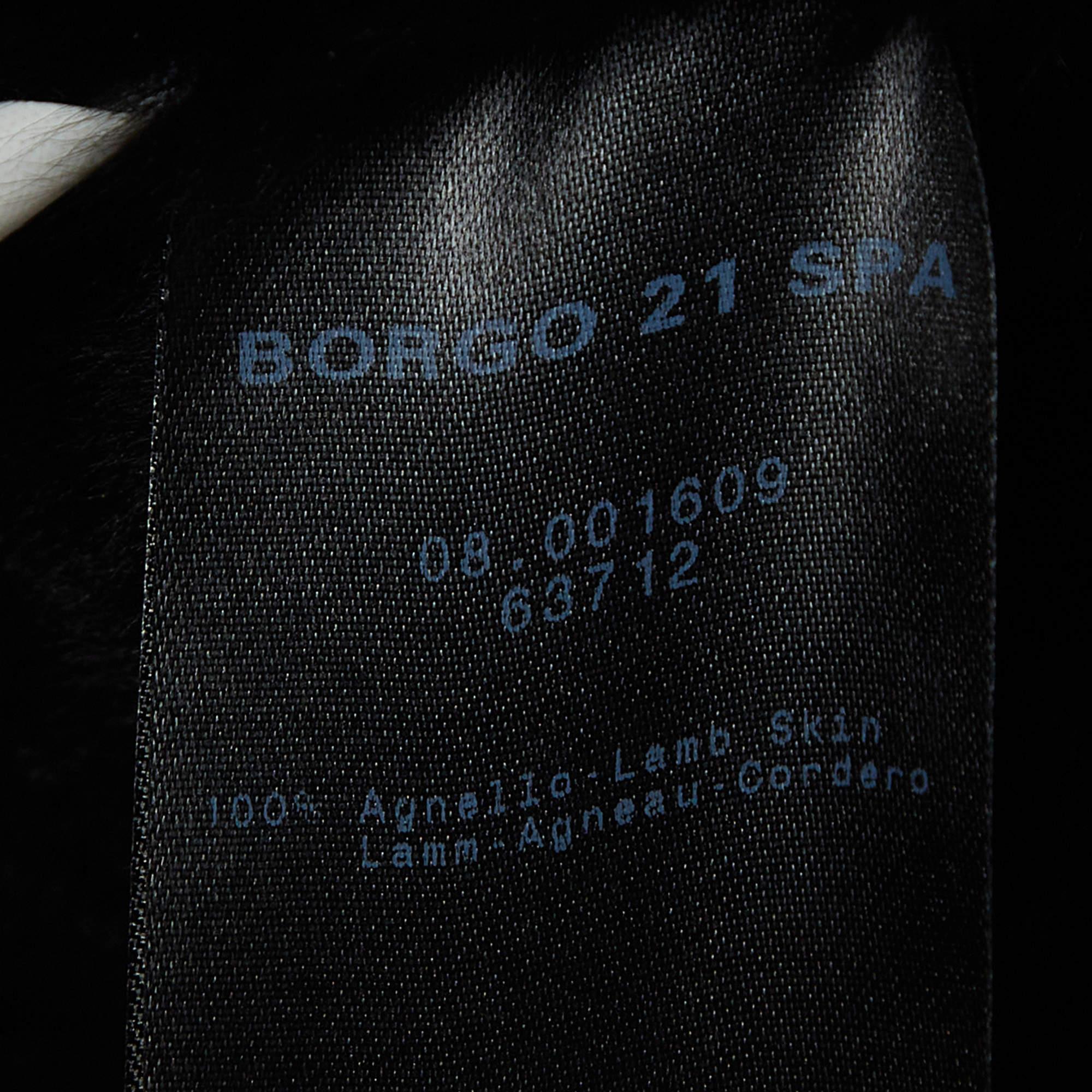 Giorgio Armani Black Leather and Fur Zipper Jacket XL In Good Condition In Dubai, Al Qouz 2
