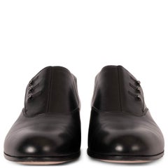GIORGIO ARMANI black leather BUTTONED OXFORD Shoes 39