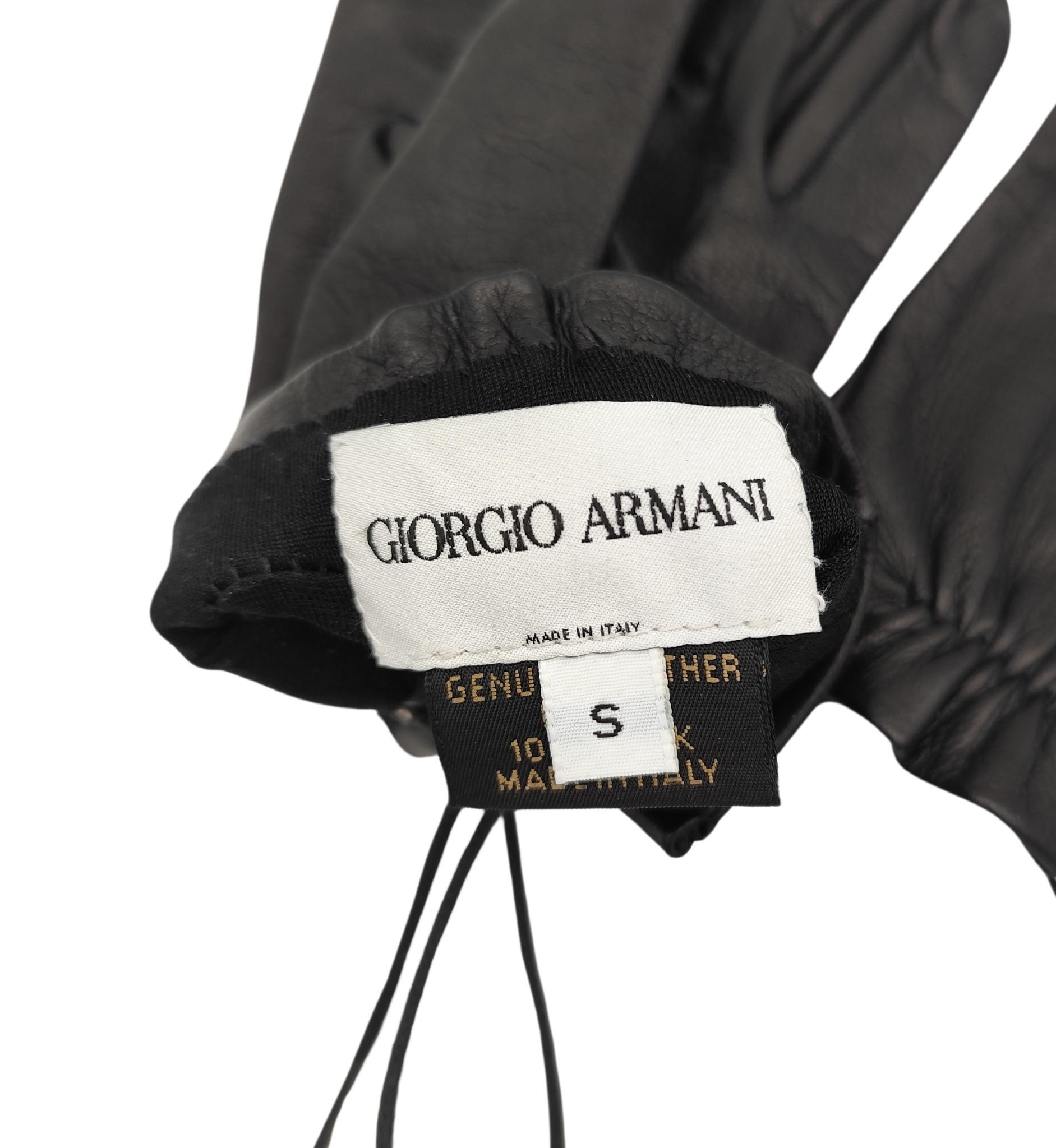 Women's Giorgio Armani black leather corset gloves For Sale
