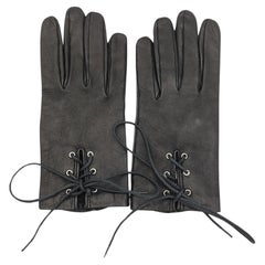 Giorgio Armani gants corsetés en cuir noir