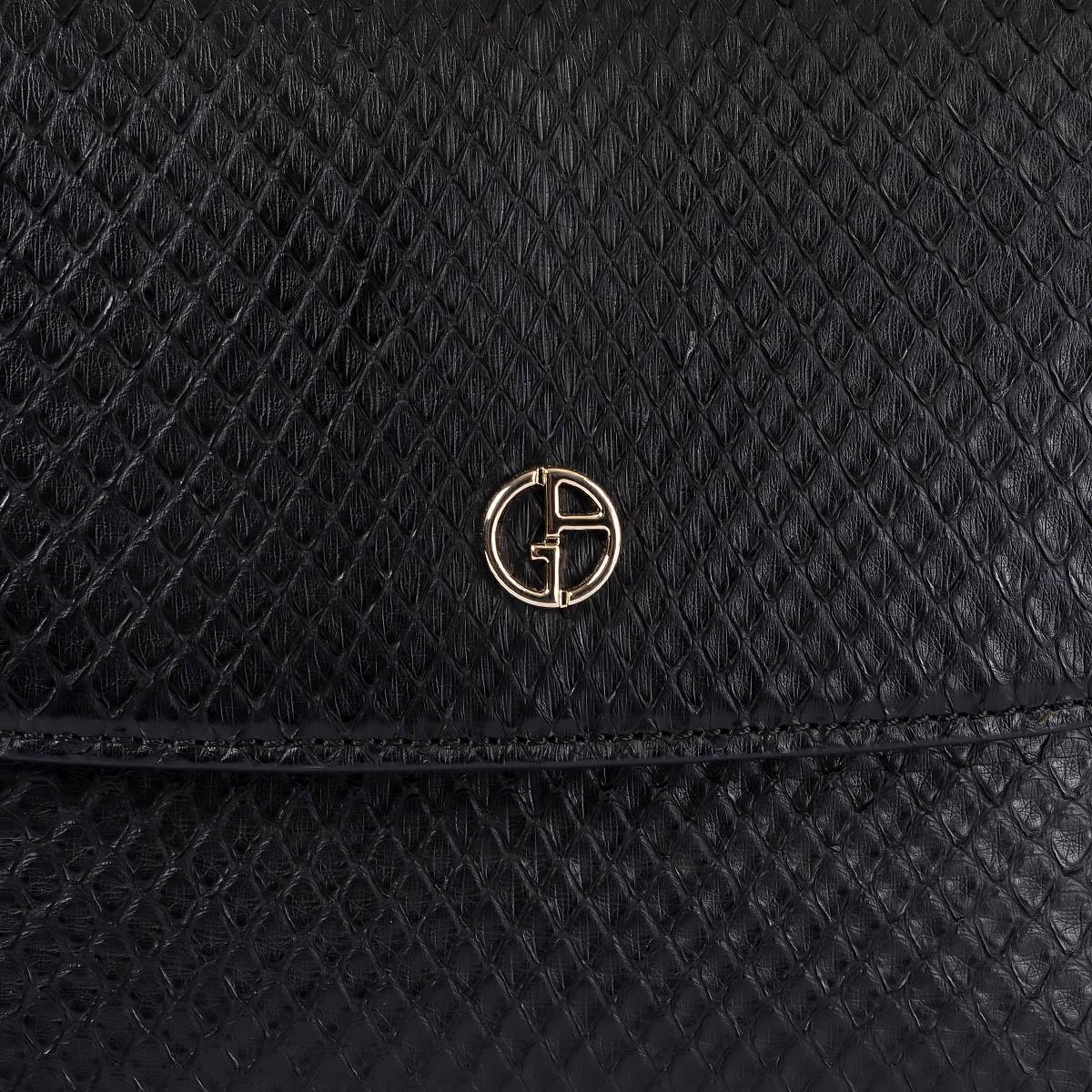 GIORGIO ARMANI black leather LA PRIMA SMALL Evening Bag For Sale 2