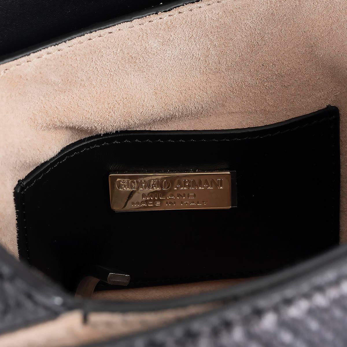 GIORGIO ARMANI black leather LA PRIMA SMALL Evening Bag For Sale 3