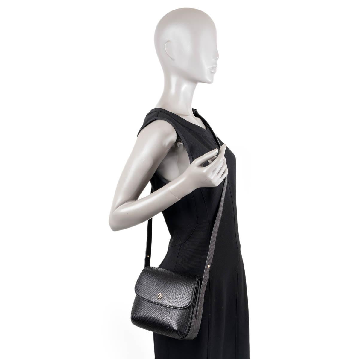 GIORGIO ARMANI black leather LA PRIMA SMALL Evening Bag For Sale 5