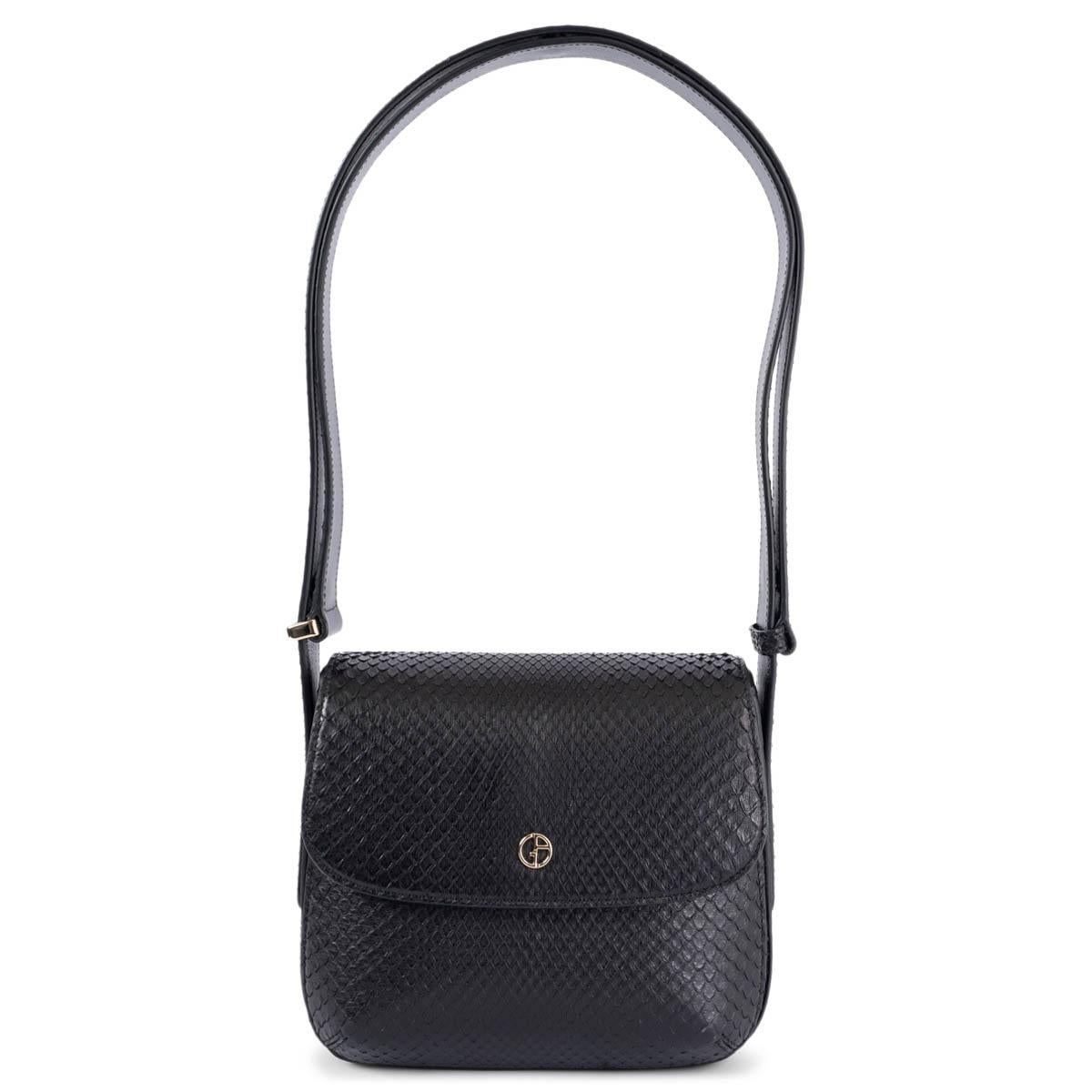 GIORGIO ARMANI black leather LA PRIMA SMALL Evening Bag For Sale
