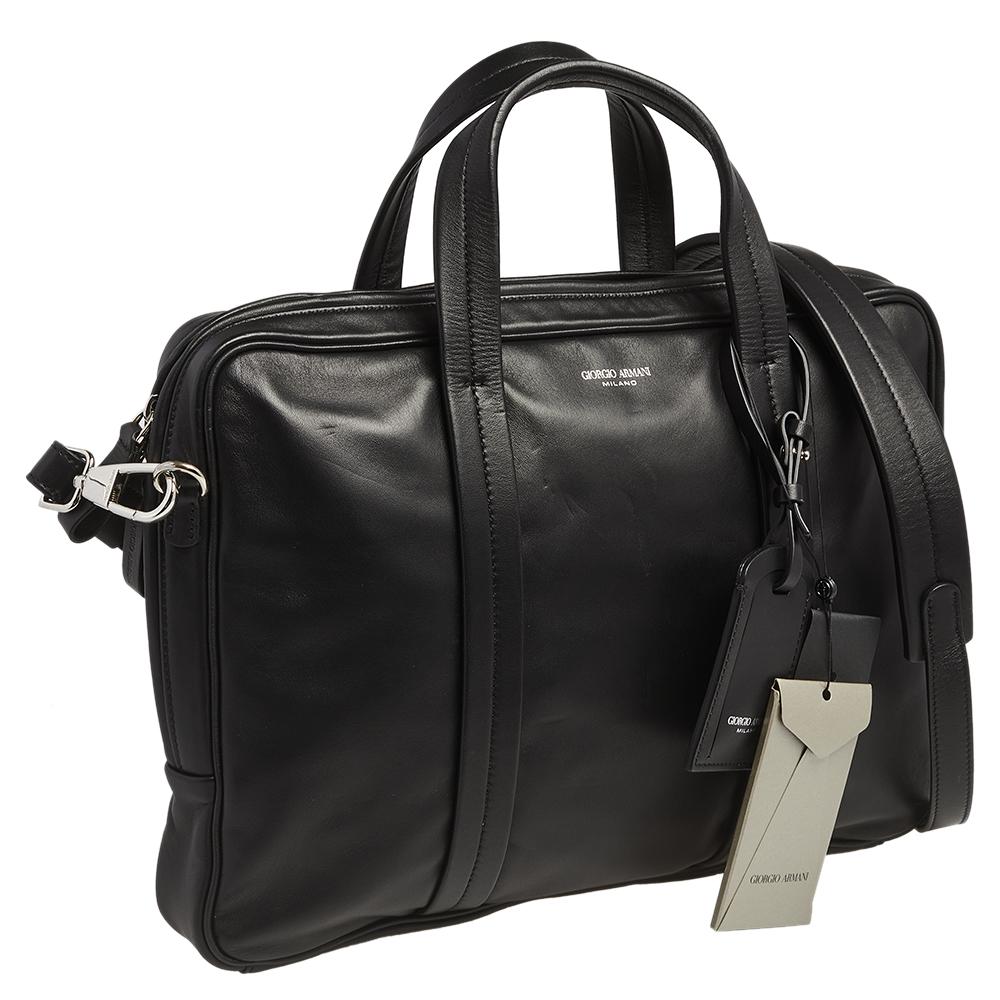 armani leather laptop bag