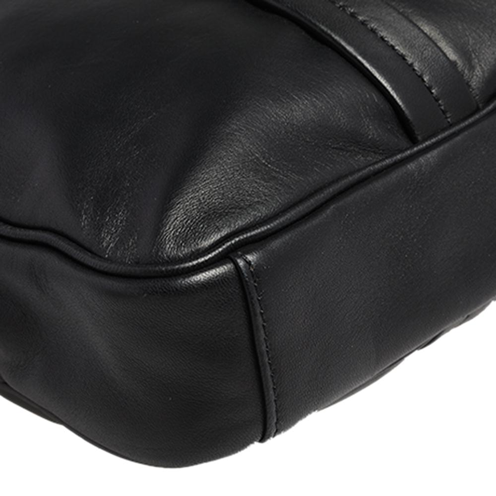 Giorgio Armani Black Leather Logo Laptop Bag In New Condition In Dubai, Al Qouz 2