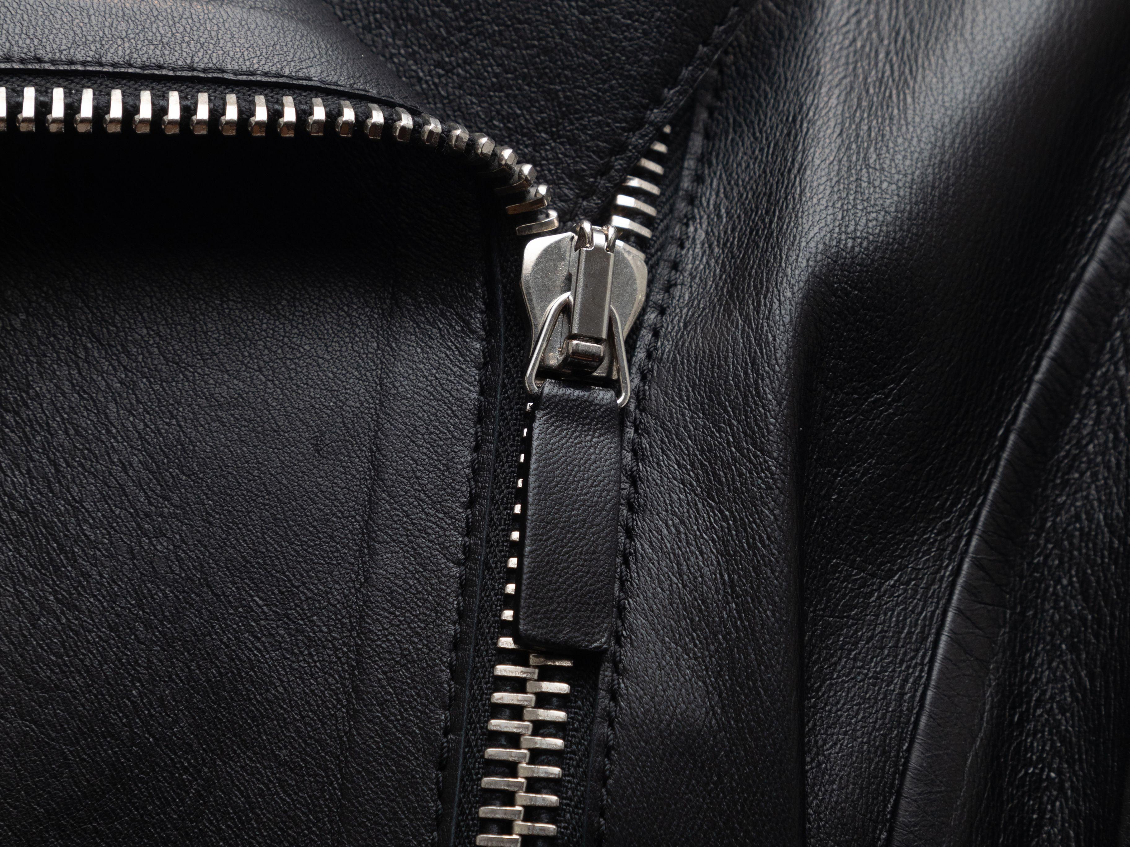 Giorgio Armani Black Leather Moto Jacket 2