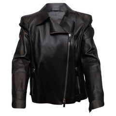 Giorgio Armani Black Leather Moto Jacket