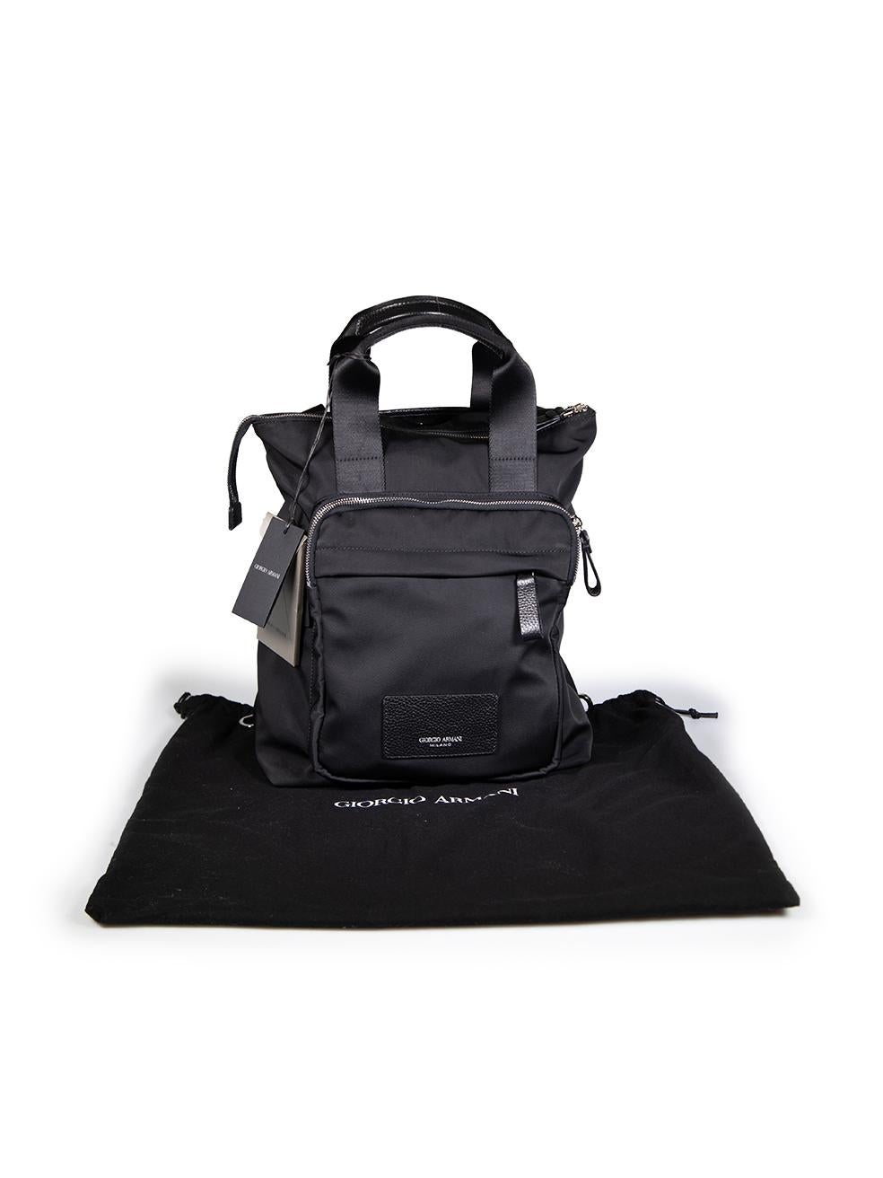 Giorgio Armani Black Nylon Backpack 3