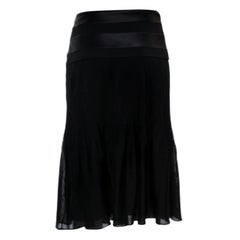 Giorgio Armani Falda acampanada de punto de mezcla de nailon negra L