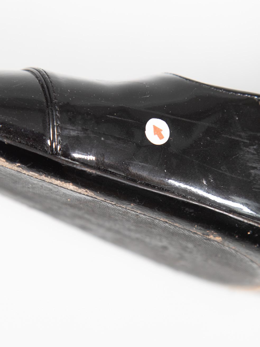 Giorgio Armani Black Patent Square Toe Pumps Size IT 37.5 For Sale 3
