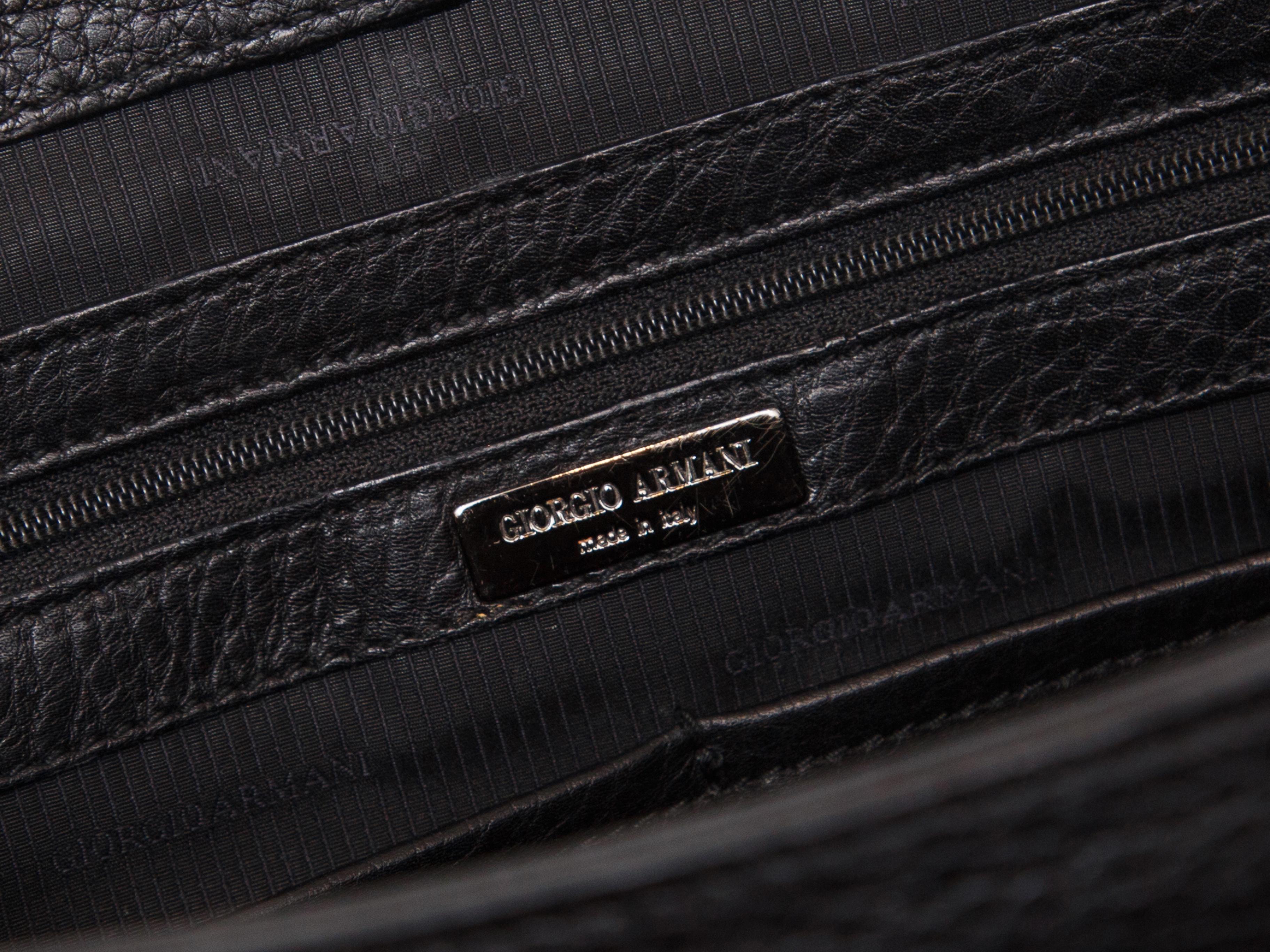 Women's Giorgio Armani Black Pebbled Leather Tote Bag