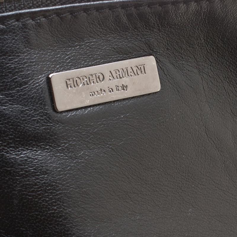 Giorgio Armani Black Pleated Leather Tote 1