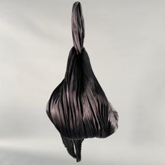 GIORGIO ARMANI Black Pleated Silk Evening Handbag