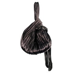 GIORGIO ARMANI Black Pleated Silk Evening Handbag