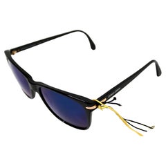 Giorgio Armani Black Polarized Wayfarer Sunglasses