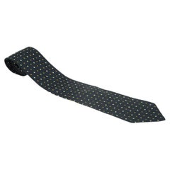 Used Giorgio Armani Black Polka Dot Silk Tie