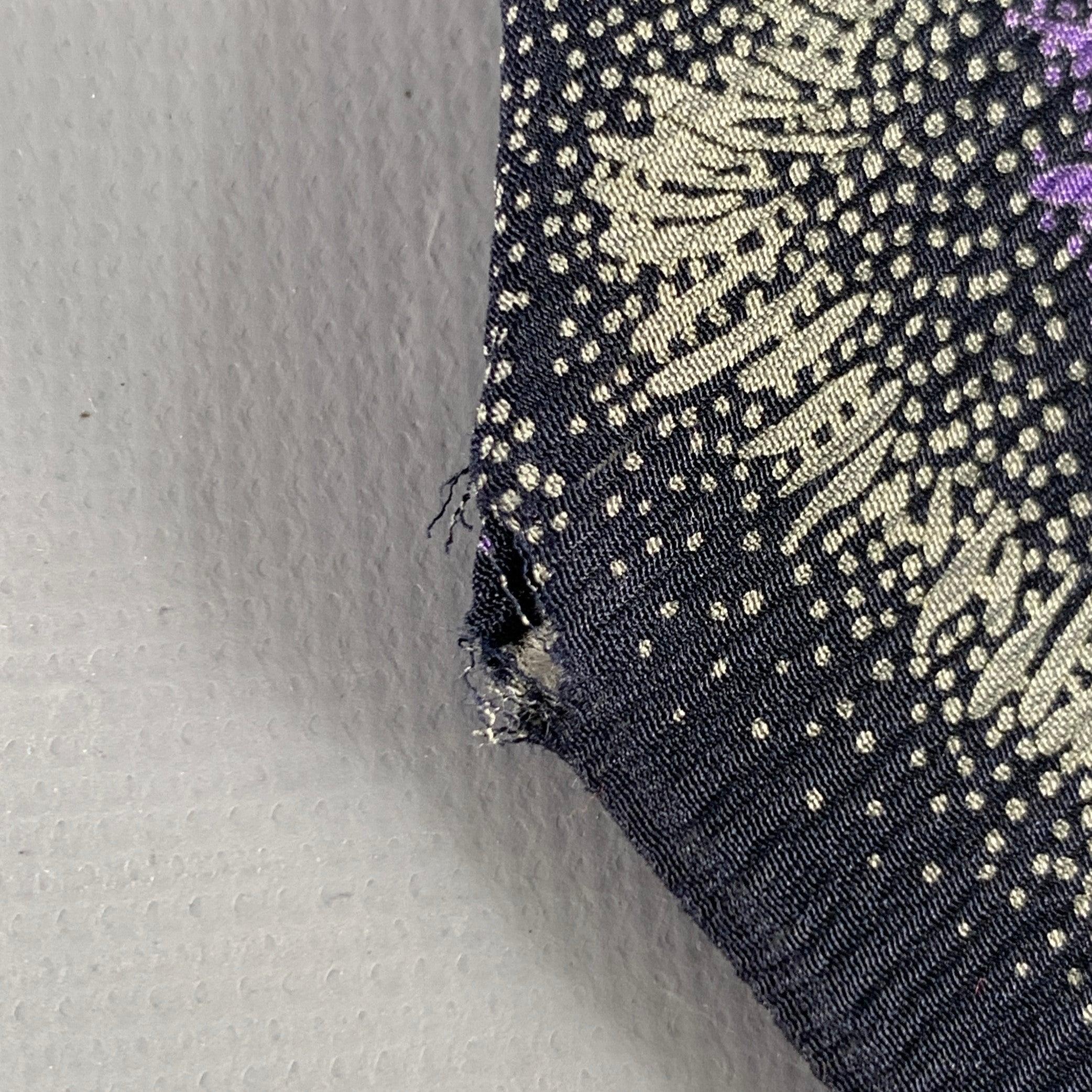 GIORGIO ARMANI Black Purple Abstract Silk Tie For Sale 1