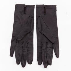 GIORGIO ARMANI black satin classic short evening gloves