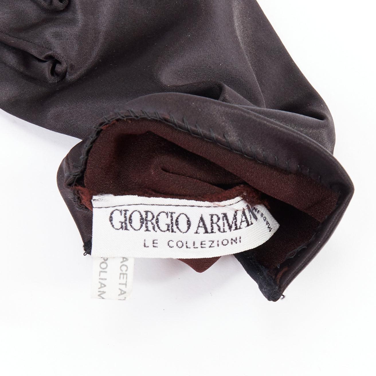 Donna GIORGIO ARMANI guanti da sera corti classici in raso nero in vendita