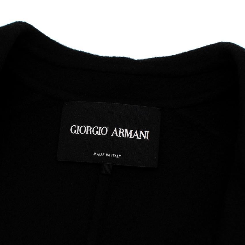 Women's Giorgio Armani Black Seamed Belted Cashmere Coat For Sale