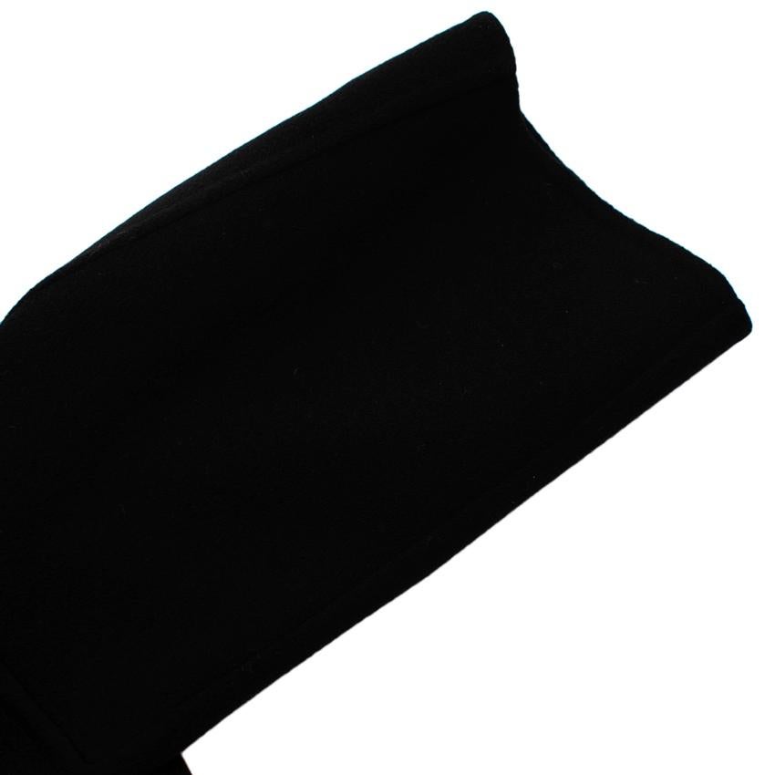 Giorgio Armani Black Seamed Belted Cashmere Coat For Sale 2