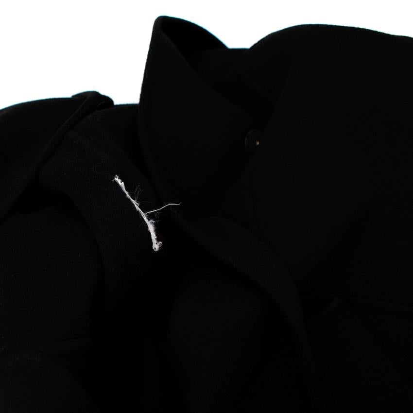 Giorgio Armani Black Seamed Belted Cashmere Coat For Sale 3
