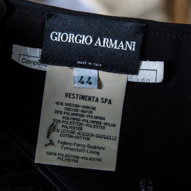 Women's Giorgio Armani Black Sequined Layered Tulle Skirt M
