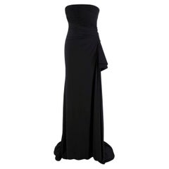 Giorgio Armani Black Silk Jersey Strapless Column Gown - US 4