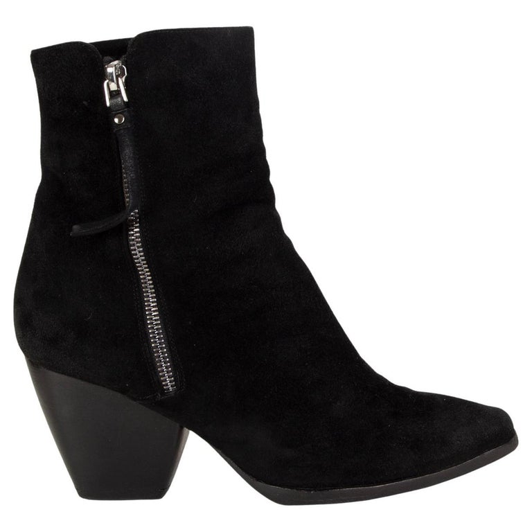 GIORGIO ARMANI black suede Ankle Boots Shoes 39 For Sale at 1stDibs