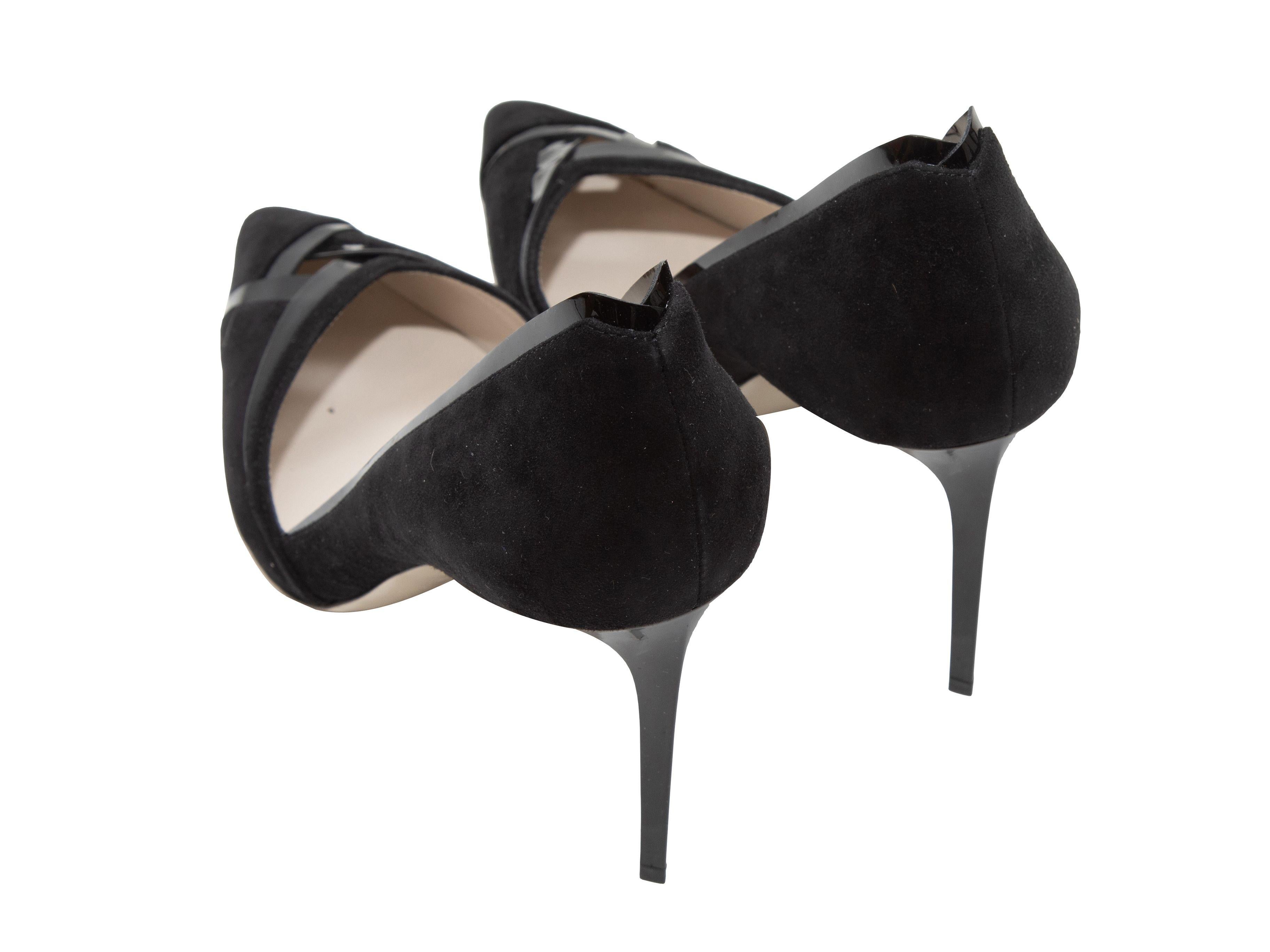Women's Giorgio Armani Black Suede & Patent Leather Pointed-Toe Pumps