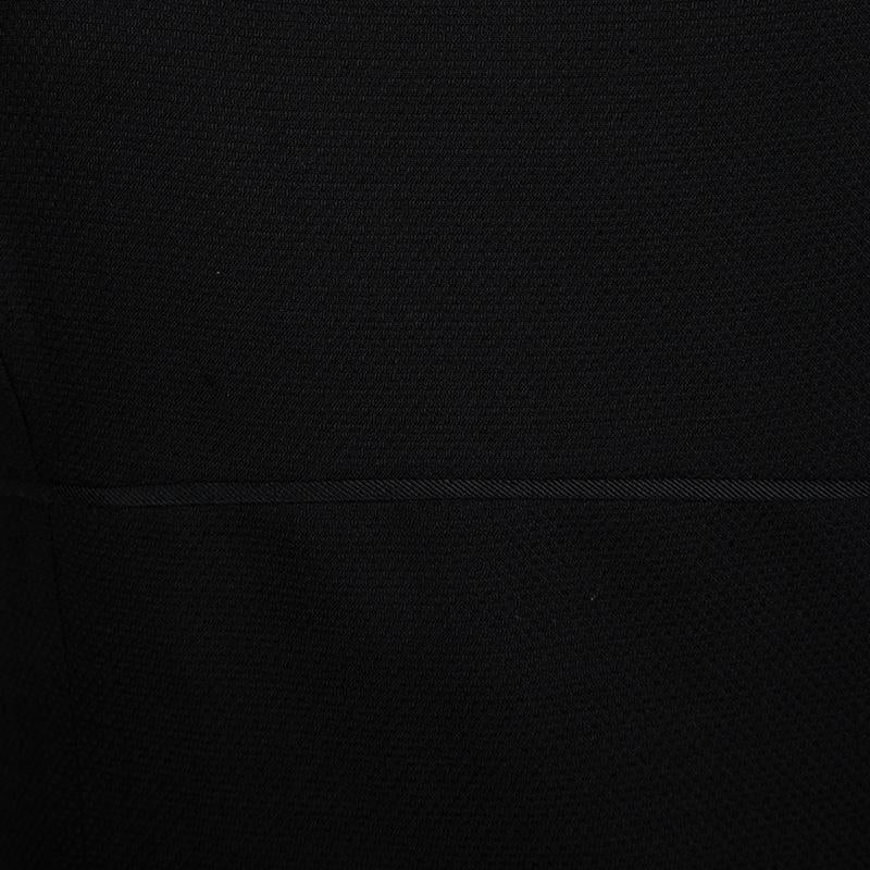 Women's Giorgio Armani Black Textured Wool Sleeveless Dress L
