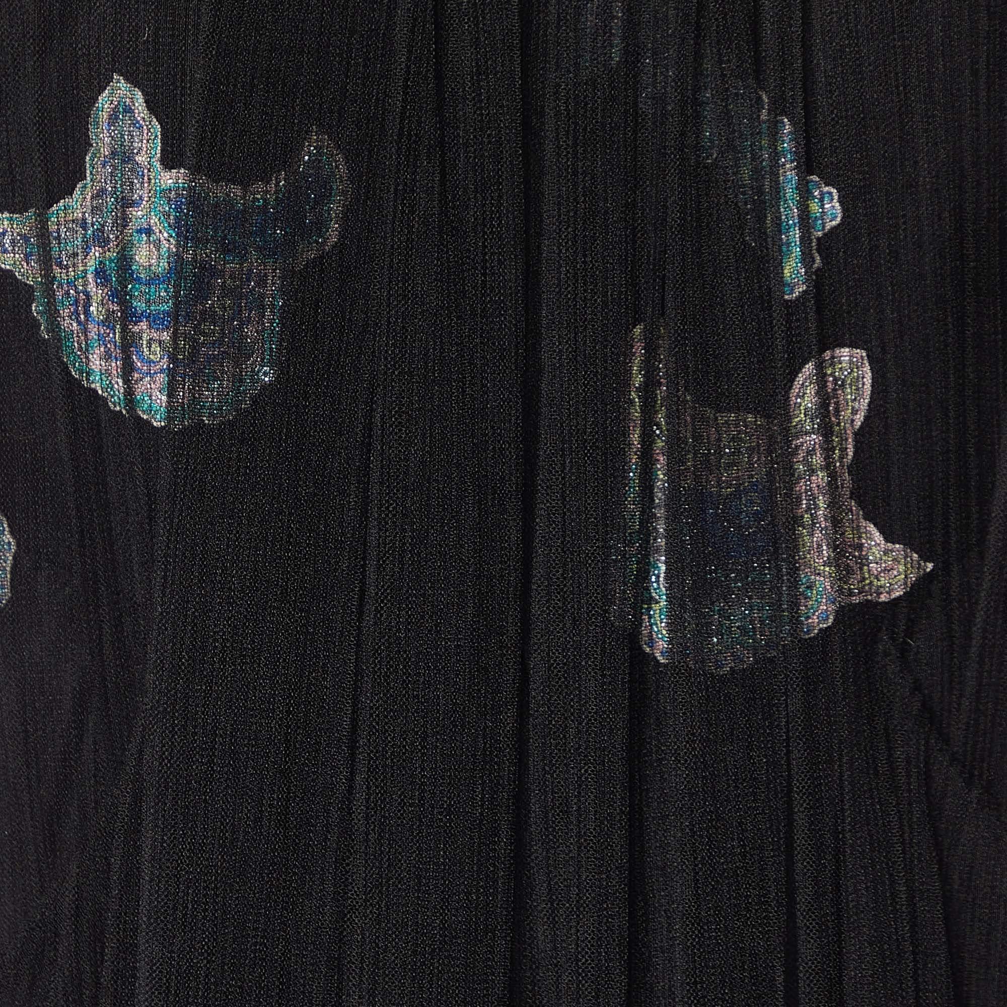 Nero Giorgio Armani Abito svasato in tulle nero impreziosito S in vendita
