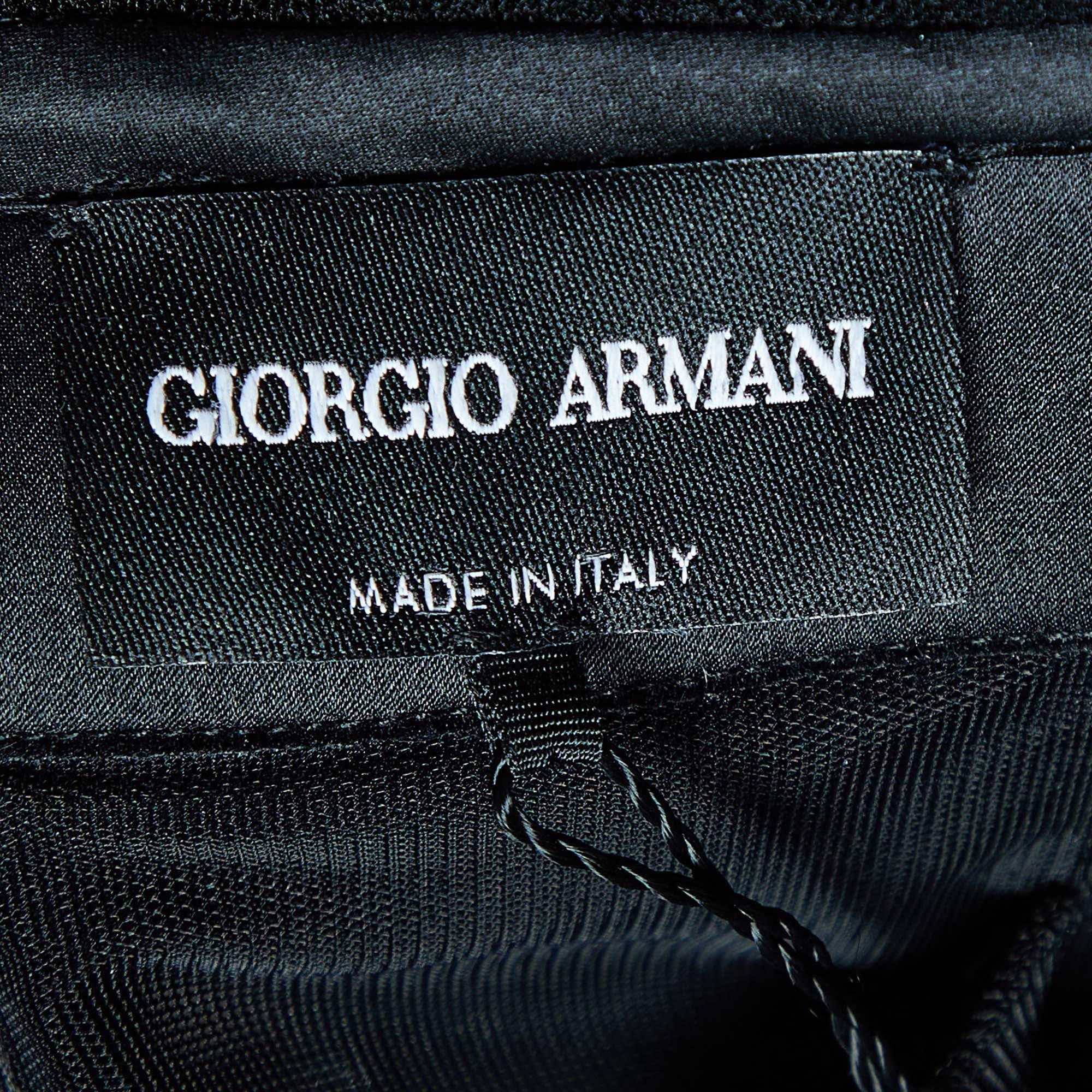 Donna Giorgio Armani Abito svasato in tulle nero impreziosito S in vendita