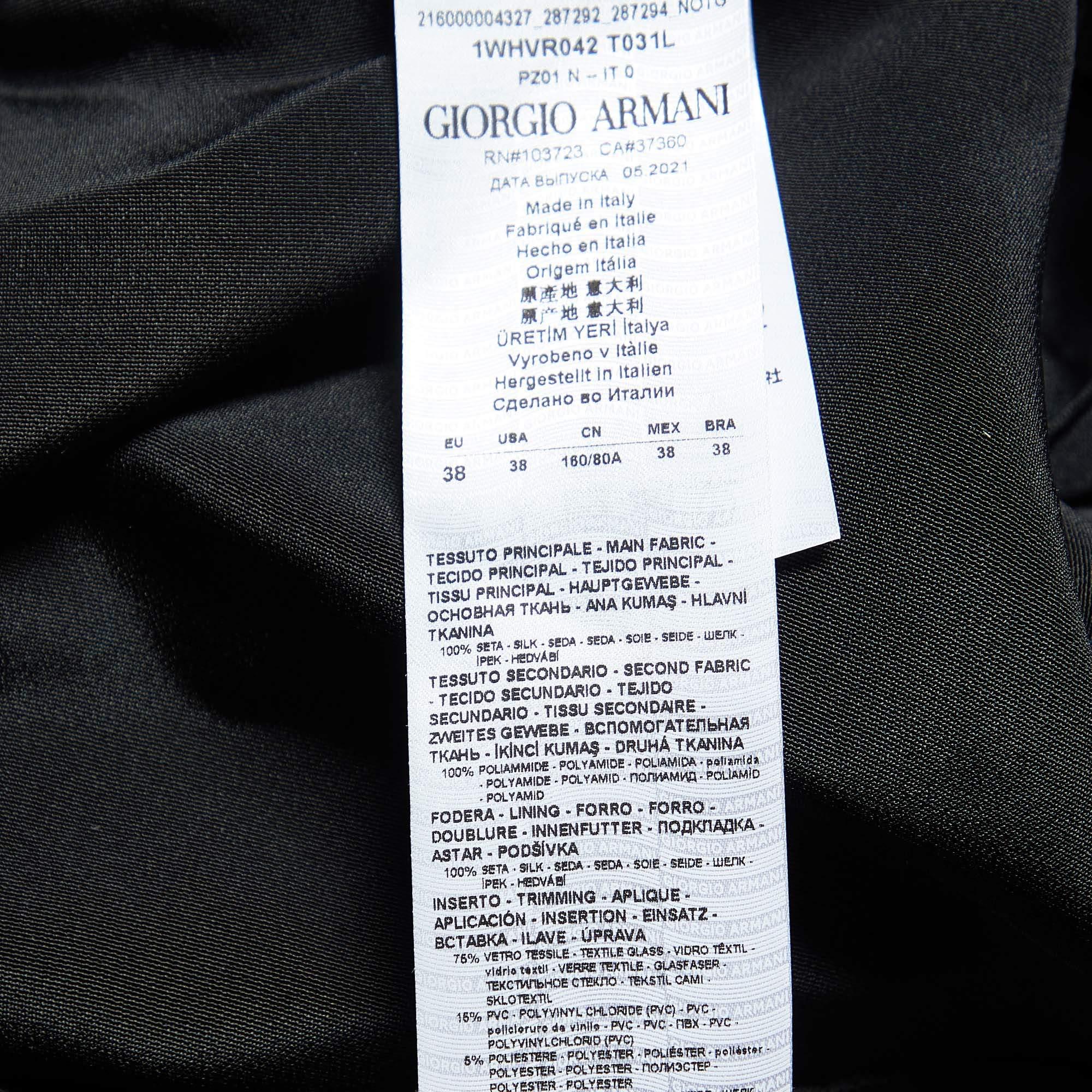 Giorgio Armani Abito svasato in tulle nero impreziosito S in vendita 1
