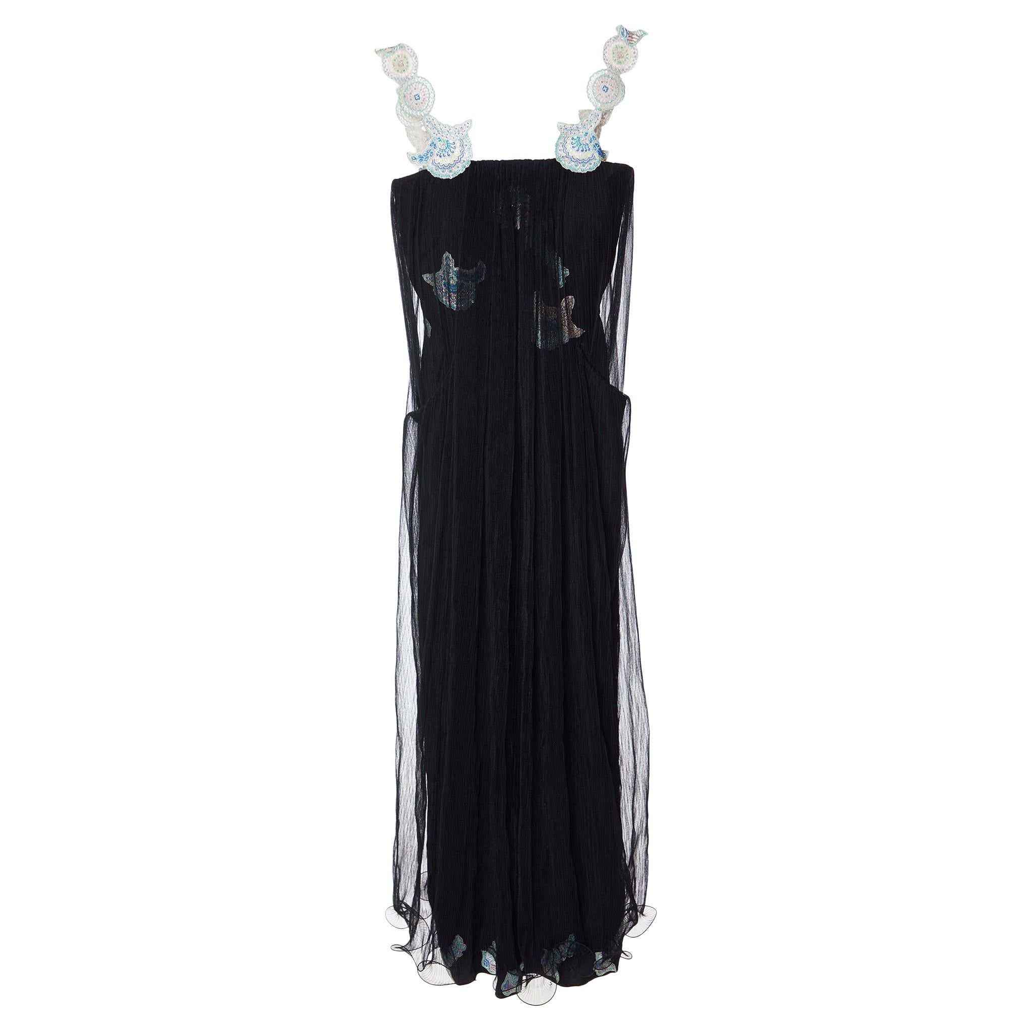 Giorgio Armani Vestido acampanado de tul negro S