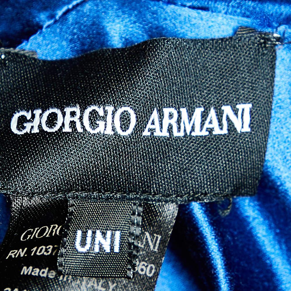 Women's Giorgio Armani Black Velvet & Blue Satin Reversible Cropped Shrug (One Size)