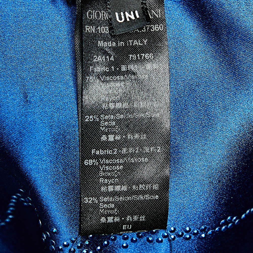 Giorgio Armani Black Velvet & Blue Satin Reversible Cropped Shrug (One Size) 1