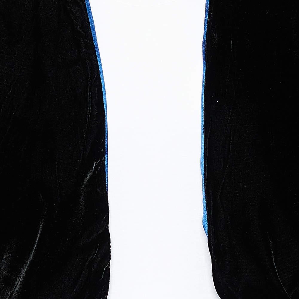 Giorgio Armani Black Velvet & Blue Satin Reversible Cropped Shrug (One Size) 3