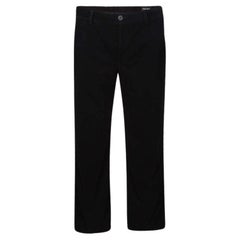 Giorgio Armani Black Velvet Chevron Pattern Pants XL