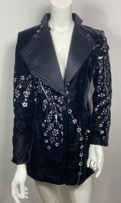 Giorgio Armani Black Velvet Cutout Jacket-size 38