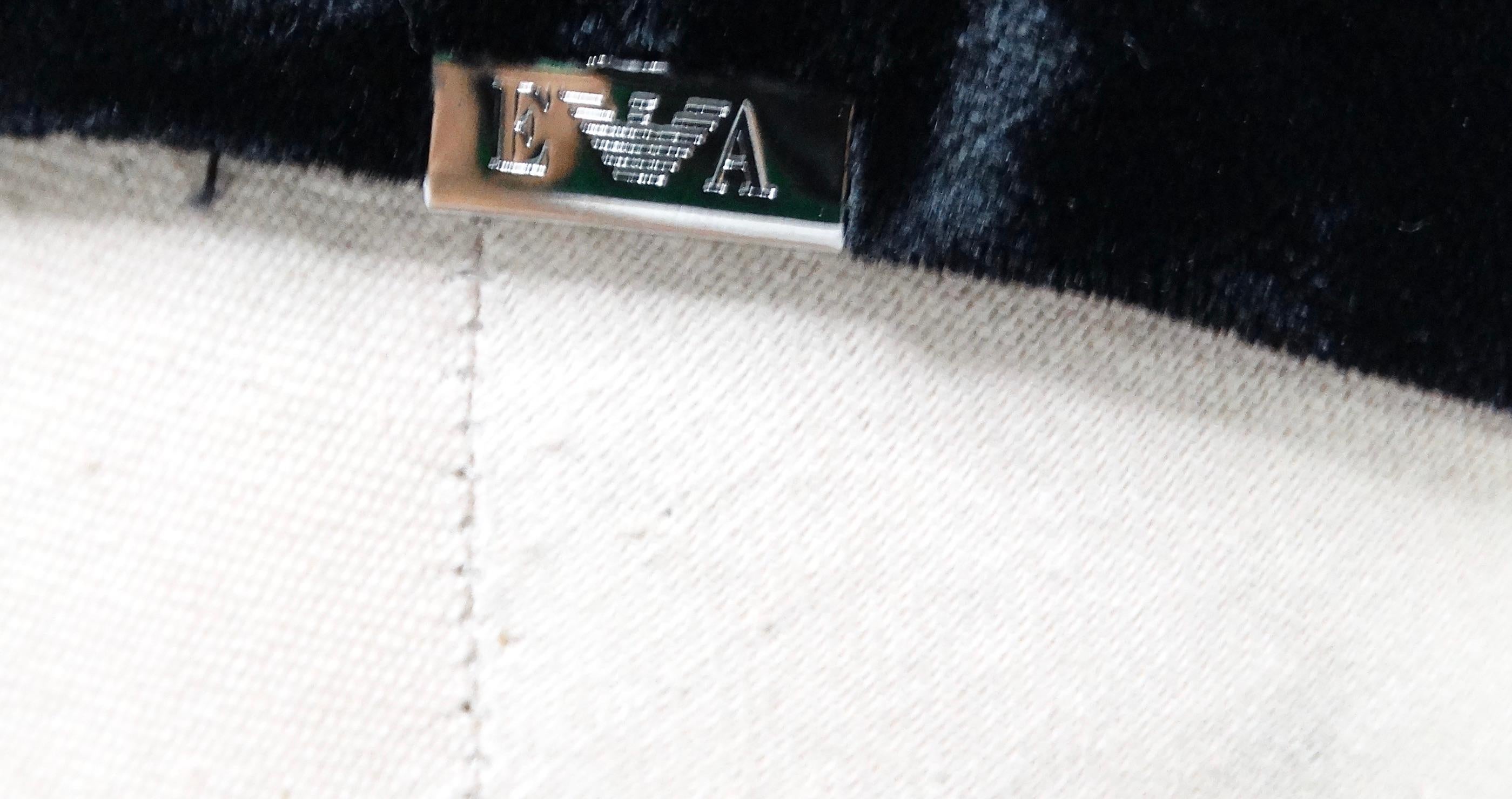 Giorgio Armani Chapeau à bord en cuir et velours noir circa Y2K en vente 2