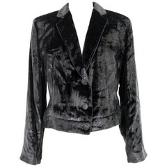 Vintage Giorgio Armani Black Velvet Glitter Soft Bolero Evening Jacket