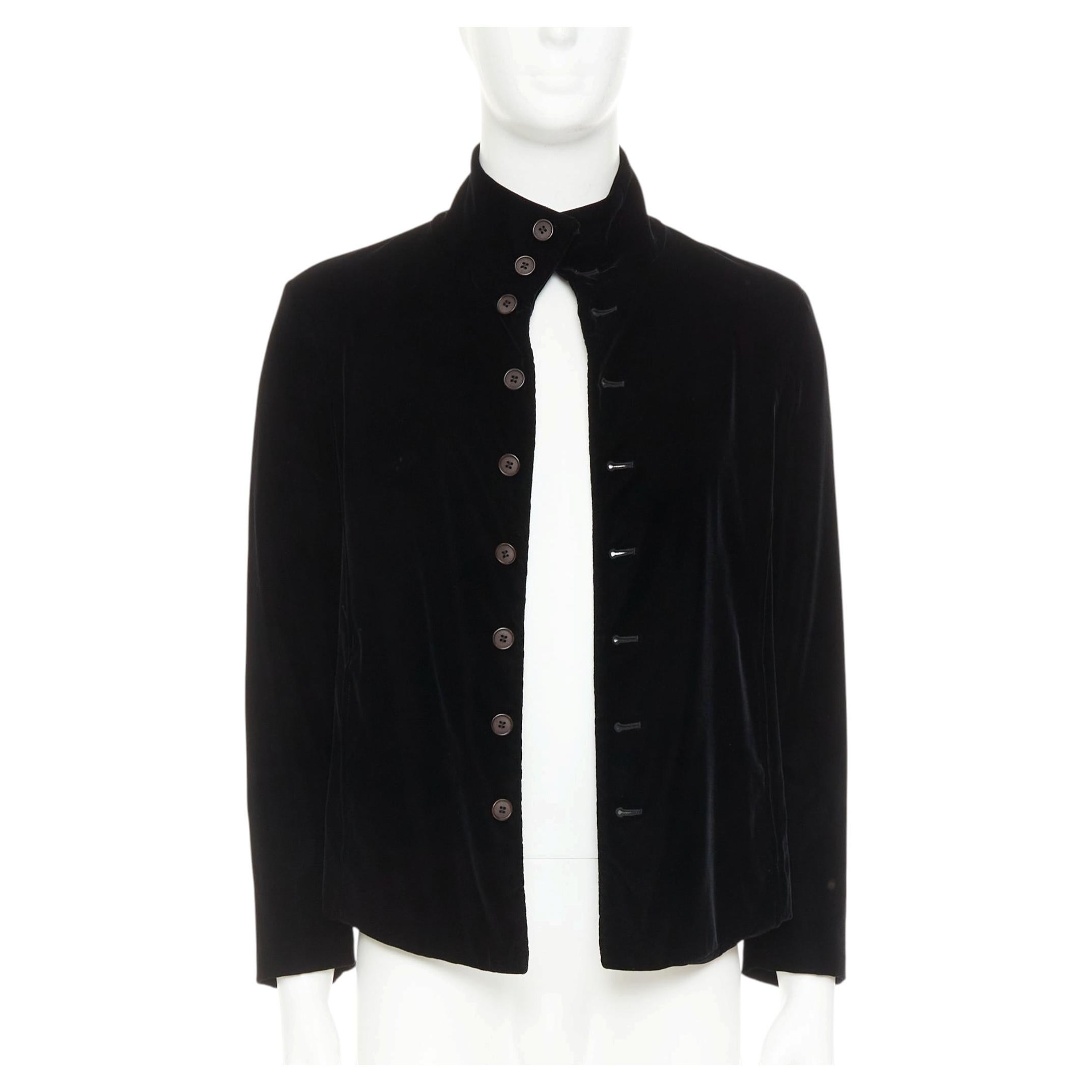 GIORGIO ARMANI black velvet mandarin collar slim fit evening jacket IT46 S