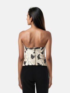 Giorgio Armani Black & White Floral Corset Top Size XS